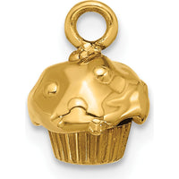 14K Yellow Gold Fancy Muffin Charm - Polished Finish by Oro Pregiato