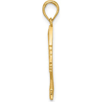 14K Yellow Gold Fancy Nefertiti Profile Charm - Egyptian Themed Pendant by Oro Pregiato
