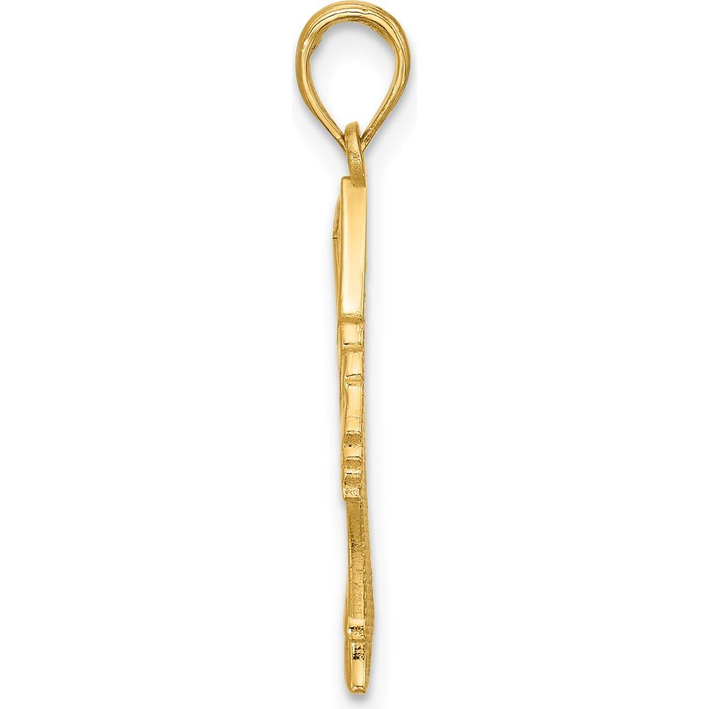 14K Yellow Gold Fancy Nefertiti Profile Charm - Egyptian Themed Pendant by Oro Pregiato