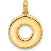 14K Yellow Gold Fancy "O" Circle Pendant - Elegant and Timeless Design by Oro Pregiato