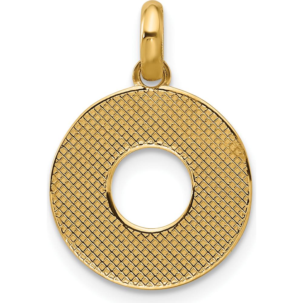 14K Yellow Gold Fancy "O" Circle Pendant - Elegant and Timeless Design by Oro Pregiato
