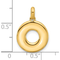 14K Yellow Gold Fancy "O" Circle Pendant - Elegant and Timeless Design by Oro Pregiato