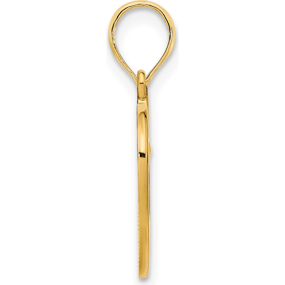 14K Yellow Gold Fancy Open Heart Pendant with Polished Finish - 17.6mm Length by Oro Pregiato