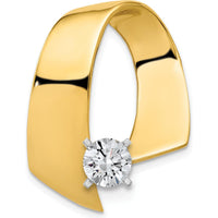 14K Yellow Gold Fancy Peg-Set Diamond Slide Pendant Mounting for Up to 10mm Stone by Oro Pregiato