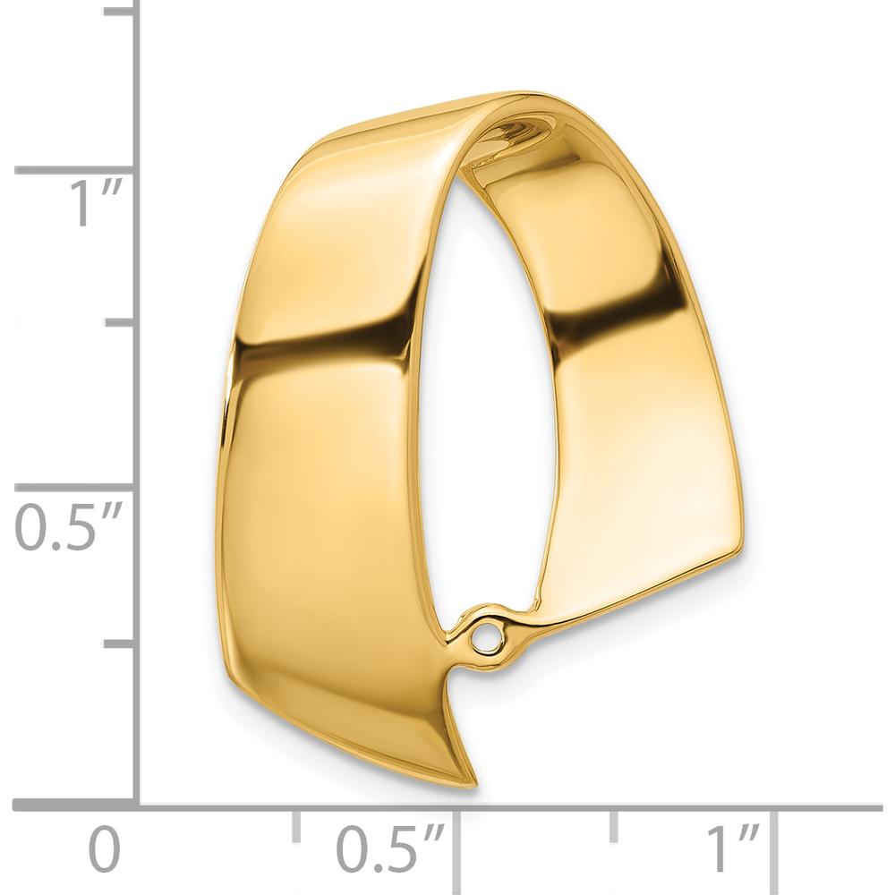 14K Yellow Gold Fancy Peg-Set Diamond Slide Pendant Mounting for Up to 10mm Stone by Oro Pregiato