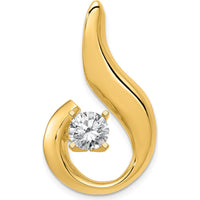 14K Yellow Gold Fancy Peg-Set Slide Mounting for 6mm Stone, Fits Omega Necklace by Oro Pregiato