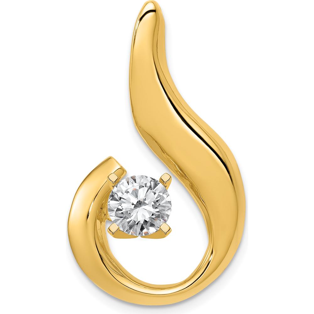 14K Yellow Gold Fancy Peg-Set Slide Mounting for 6mm Stone, Fits Omega Necklace by Oro Pregiato