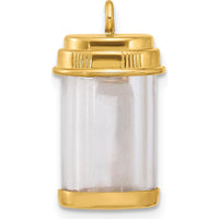 14K Yellow Gold Fancy Pill Bottle Charm - Polished Finish by Oro Pregiato