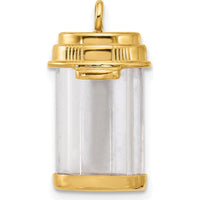 14K Yellow Gold Fancy Pill Bottle Charm - Polished Finish by Oro Pregiato