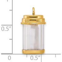 14K Yellow Gold Fancy Pill Bottle Charm - Polished Finish by Oro Pregiato