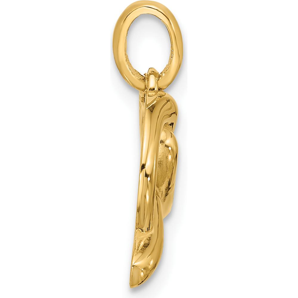 14K Yellow Gold Fancy Pretzel Charm - Polished Finish by Oro Pregiato