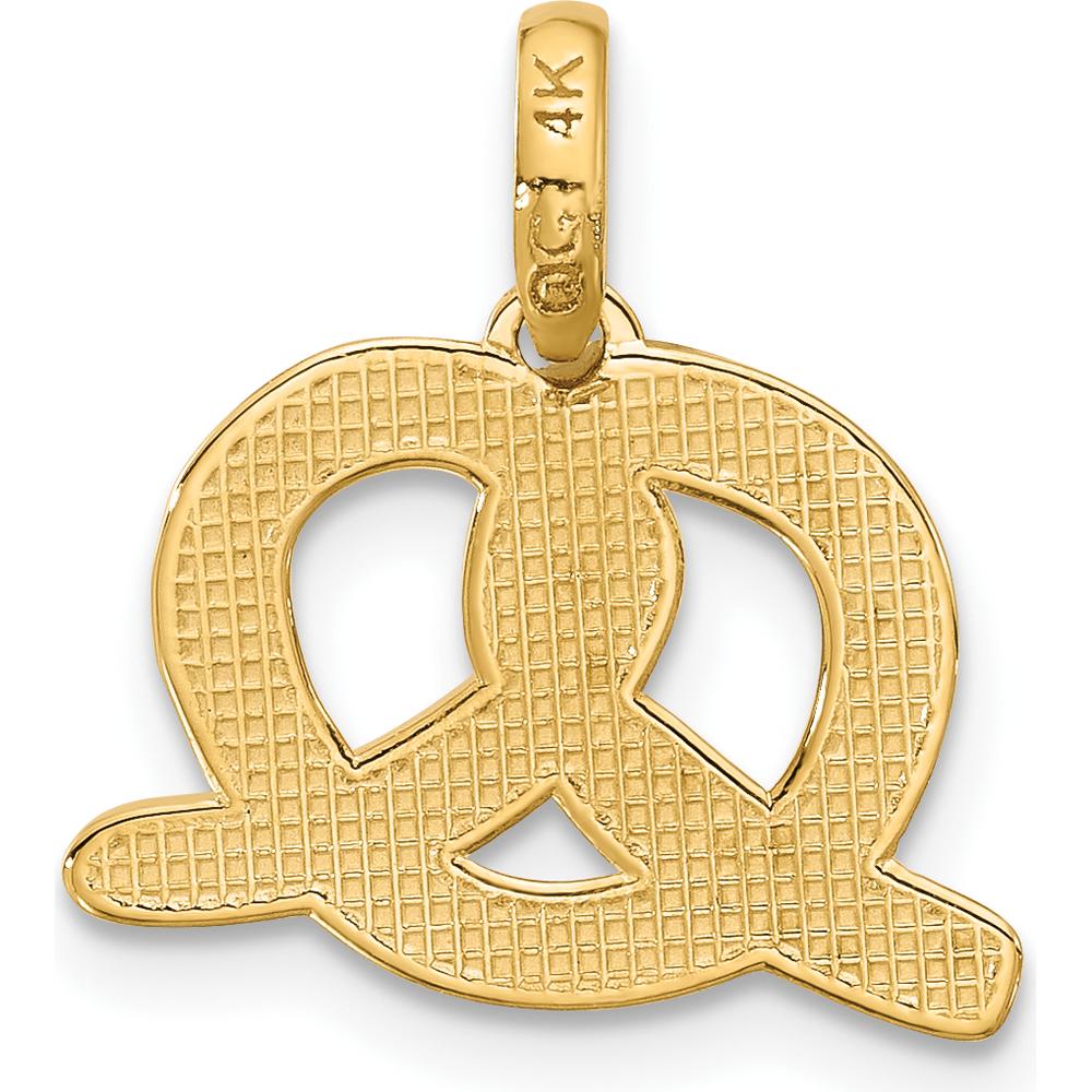 14K Yellow Gold Fancy Pretzel Charm - Polished Finish by Oro Pregiato