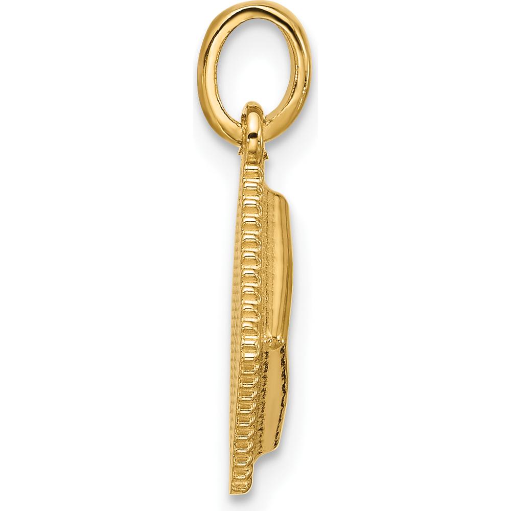 14K Yellow Gold Fancy Ravioli Charm Pendant with Polished Finish by Oro Pregiato