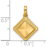 14K Yellow Gold Fancy Ravioli Charm Pendant with Polished Finish by Oro Pregiato