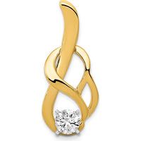14K Yellow Gold Fancy Slide Mounting Pendant for 4mm Regular/6mm Fancy Omega - Peg-Set Design by Oro Pregiato