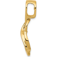 14K Yellow Gold Fancy Slide Mounting Pendant for 4mm Regular/6mm Fancy Omega - Peg-Set Design by Oro Pregiato