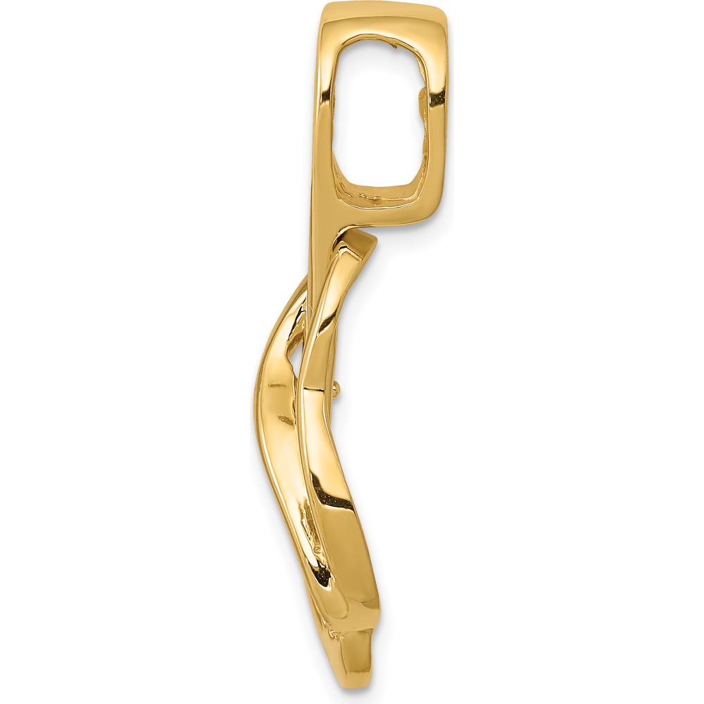 14K Yellow Gold Fancy Slide Mounting Pendant for 4mm Regular/6mm Fancy Omega - Peg-Set Design by Oro Pregiato