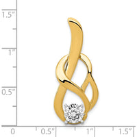 14K Yellow Gold Fancy Slide Mounting Pendant for 4mm Regular/6mm Fancy Omega - Peg-Set Design by Oro Pregiato