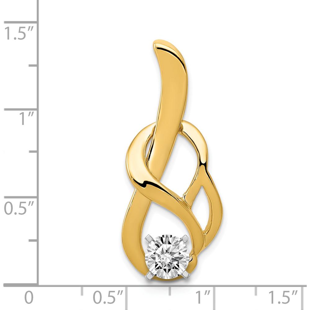 14K Yellow Gold Fancy Slide Mounting Pendant for 4mm Regular/6mm Fancy Omega - Peg-Set Design by Oro Pregiato