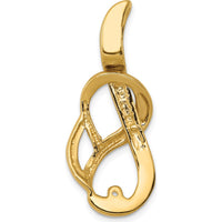 14K Yellow Gold Fancy Slide Mounting Pendant for 4mm Regular/6mm Fancy Omega - Peg-Set Design by Oro Pregiato