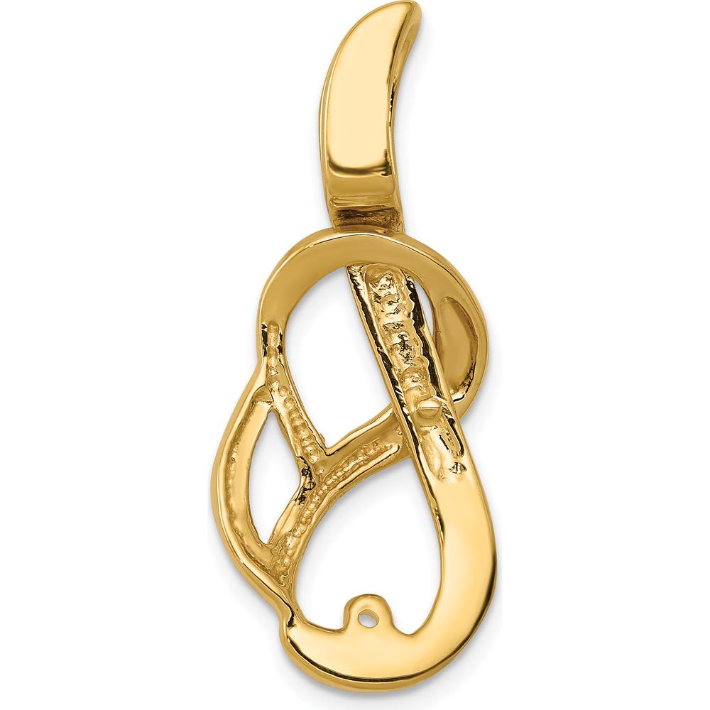 14K Yellow Gold Fancy Slide Mounting Pendant for 4mm Regular/6mm Fancy Omega - Peg-Set Design by Oro Pregiato