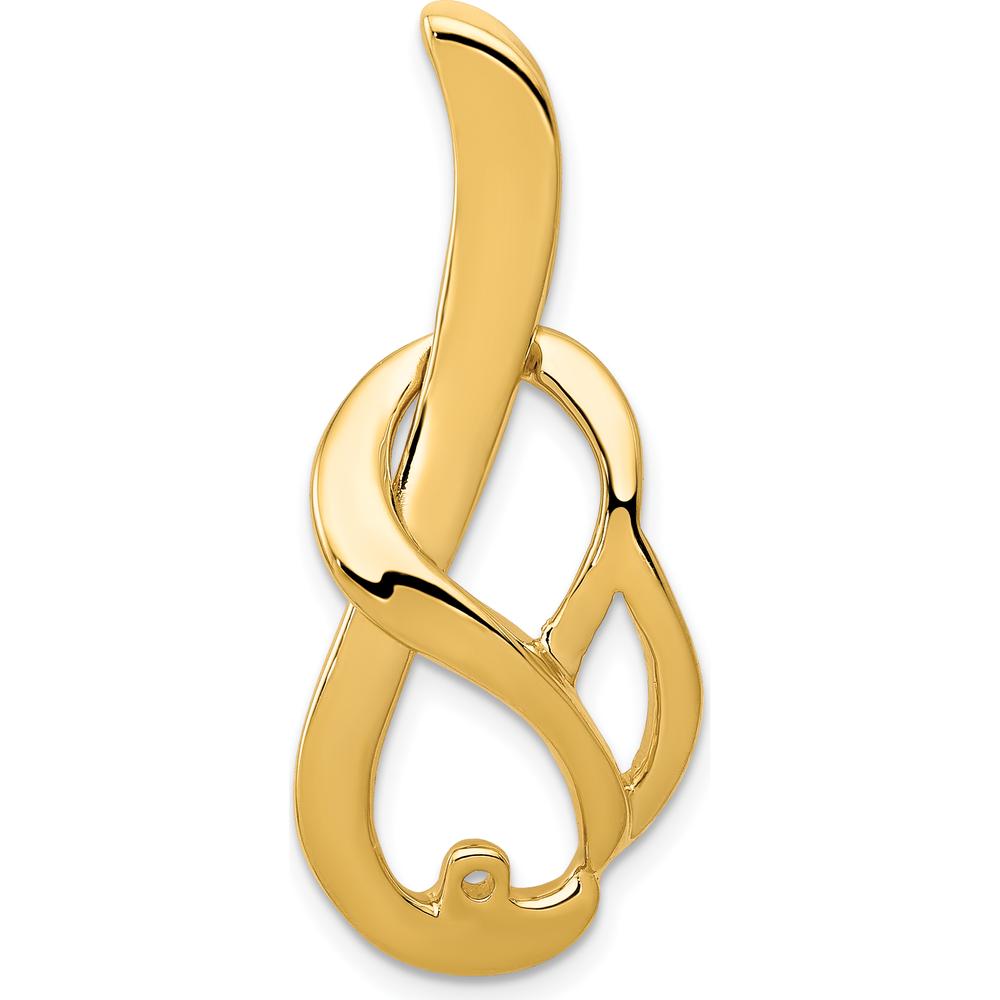 14K Yellow Gold Fancy Slide Mounting Pendant for 4mm Regular/6mm Fancy Omega - Peg-Set Design by Oro Pregiato