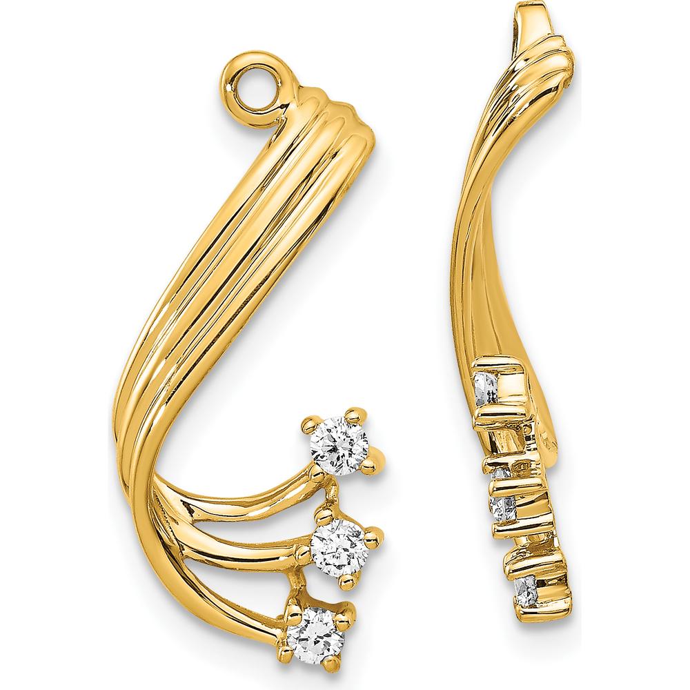 14K Yellow Gold Fancy Twist Diamond Earring Jackets with 6 Round Diamonds - 0.12 Carats Total Diamond Weight by Monteluci Fine Jewelry