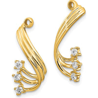 14K Yellow Gold Fancy Twist Diamond Earring Jackets with 6 Round Diamonds - 0.12 Carats Total Diamond Weight by Monteluci Fine Jewelry