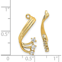 14K Yellow Gold Fancy Twist Diamond Earring Jackets with 6 Round Diamonds - 0.12 Carats Total Diamond Weight by Monteluci Fine Jewelry