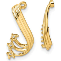 14K Yellow Gold Fancy Twist Diamond Earring Jackets with Round Stones - 0.06 Carats Total Diamond Weight by Monteluci Fine Jewelry