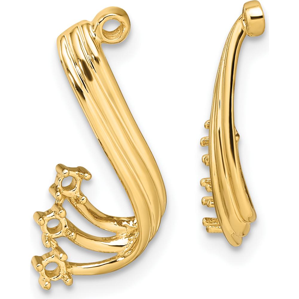 14K Yellow Gold Fancy Twist Diamond Earring Jackets with Round Stones - 0.06 Carats Total Diamond Weight by Monteluci Fine Jewelry