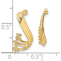 14K Yellow Gold Fancy Twist Diamond Earring Jackets with Round Stones - 0.06 Carats Total Diamond Weight by Monteluci Fine Jewelry