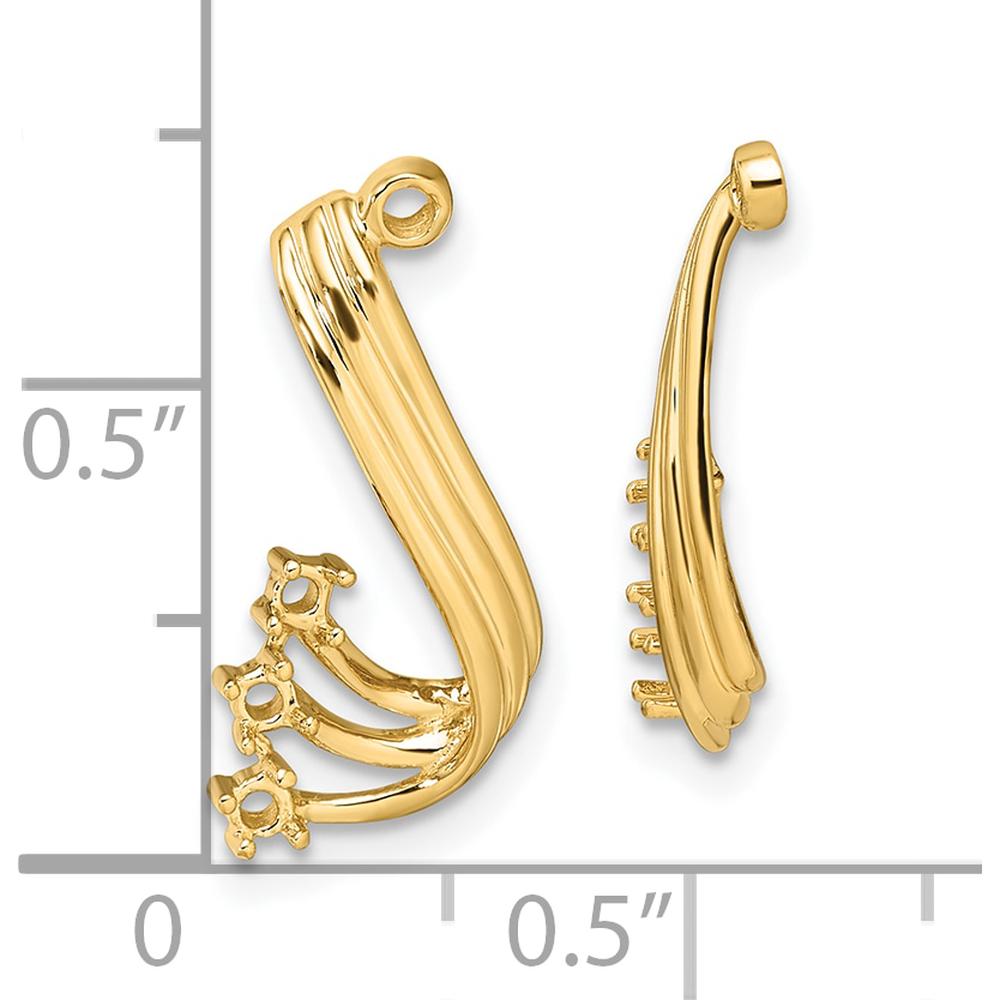 14K Yellow Gold Fancy Twist Diamond Earring Jackets with Round Stones - 0.06 Carats Total Diamond Weight by Monteluci Fine Jewelry
