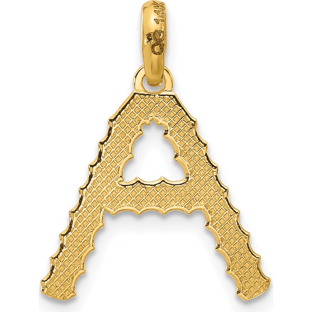 14K Yellow Gold Fancy Twist Letter A Pendant Charm - Personalized Unisex Design by Oro Pregiato