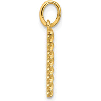 14K Yellow Gold Fancy Twist Letter B Pendant Charm - Polished Finish by Oro Pregiato