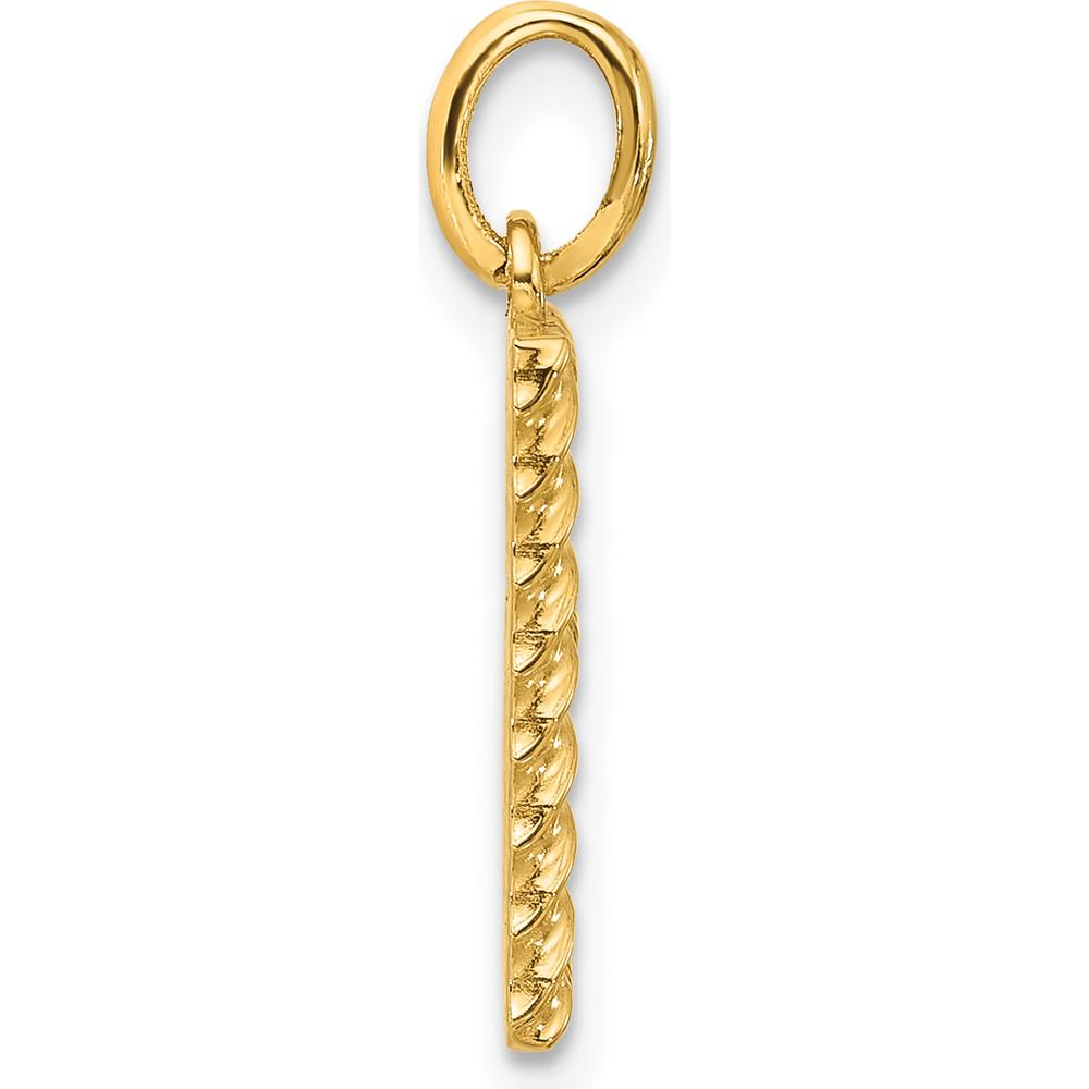 14K Yellow Gold Fancy Twist Letter B Pendant Charm - Polished Finish by Oro Pregiato
