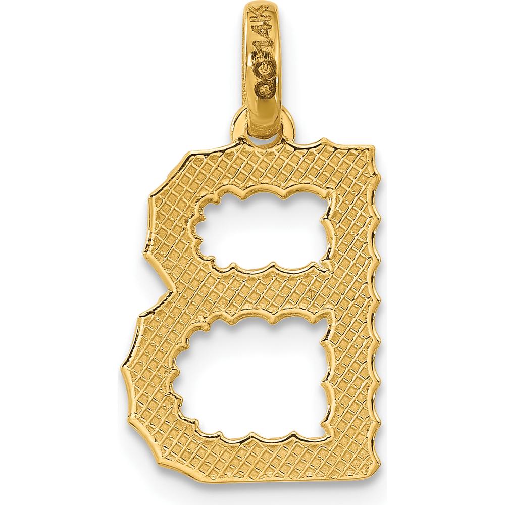 14K Yellow Gold Fancy Twist Letter B Pendant Charm - Polished Finish by Oro Pregiato