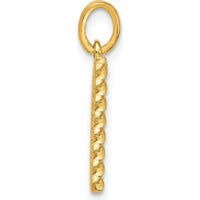 14K Yellow Gold Fancy Twist Letter D Pendant - Elegant Personal Charm by Oro Pregiato