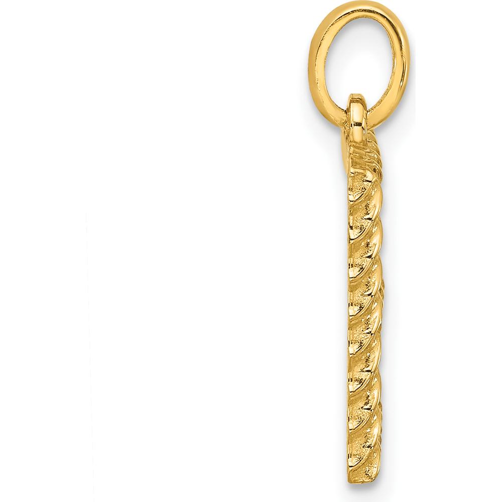 14K Yellow Gold Fancy Twist Letter "E" Pendant - Polished Finish by Oro Pregiato