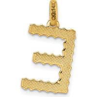14K Yellow Gold Fancy Twist Letter "E" Pendant - Polished Finish by Oro Pregiato