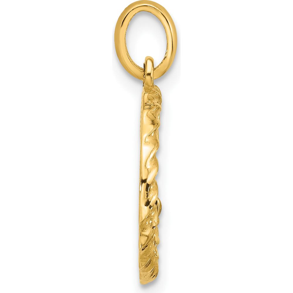 14K Yellow Gold Fancy Twist Letter G Pendant - Polished Finish by Oro Pregiato