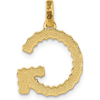 14K Yellow Gold Fancy Twist Letter G Pendant - Polished Finish by Oro Pregiato