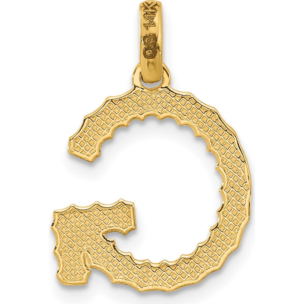 14K Yellow Gold Fancy Twist Letter G Pendant - Polished Finish by Oro Pregiato