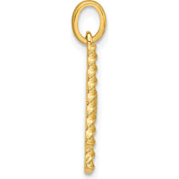 14K Yellow Gold Fancy Twist Letter H Pendant Charm - Polished Finish by Oro Pregiato