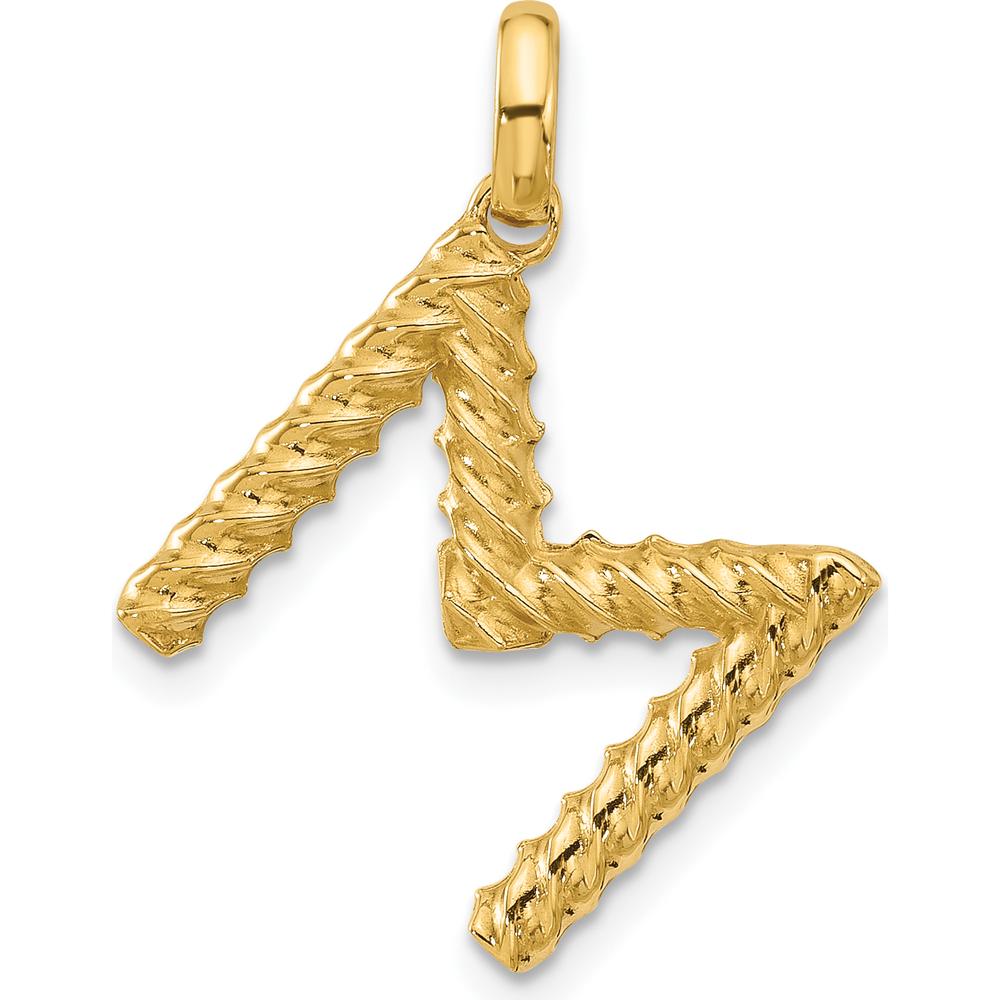 14K Yellow Gold Fancy Twist Letter M Pendant Charm by Oro Pregiato