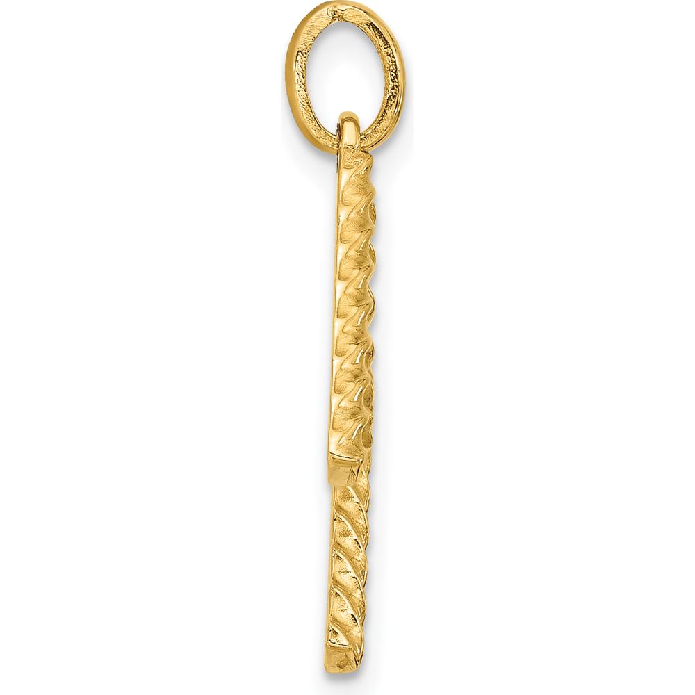 14K Yellow Gold Fancy Twist Letter M Pendant Charm by Oro Pregiato