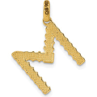 14K Yellow Gold Fancy Twist Letter M Pendant Charm by Oro Pregiato