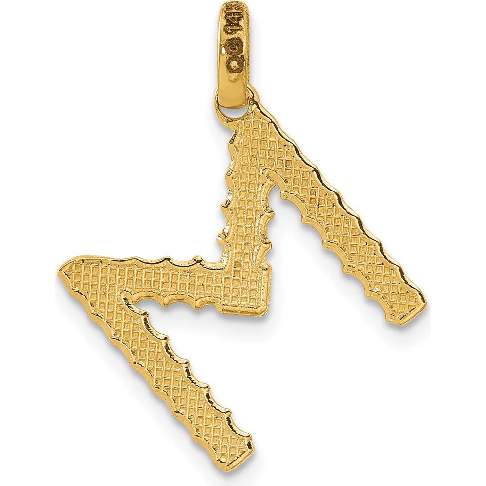 14K Yellow Gold Fancy Twist Letter M Pendant Charm by Oro Pregiato
