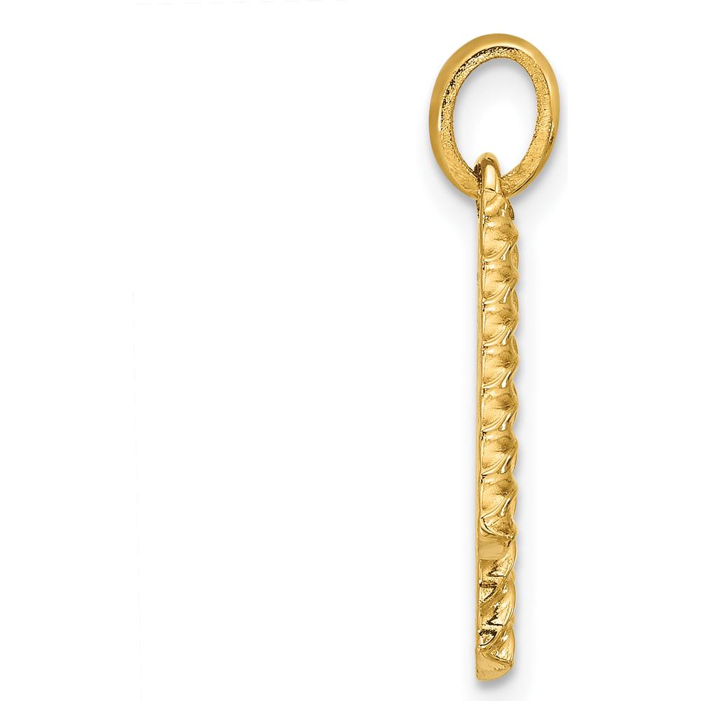 14K Yellow Gold Fancy Twist Letter N Pendant - 22mm Length by Oro Pregiato