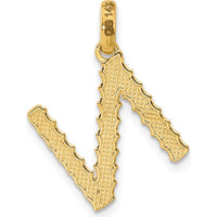 14K Yellow Gold Fancy Twist Letter N Pendant - 22mm Length by Oro Pregiato